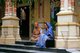 India: Western devotees at the Krishna Balaram Temple, a Hare Krishna temple built in 1975, Vrindavan, near Mathura, Uttar Pradesh